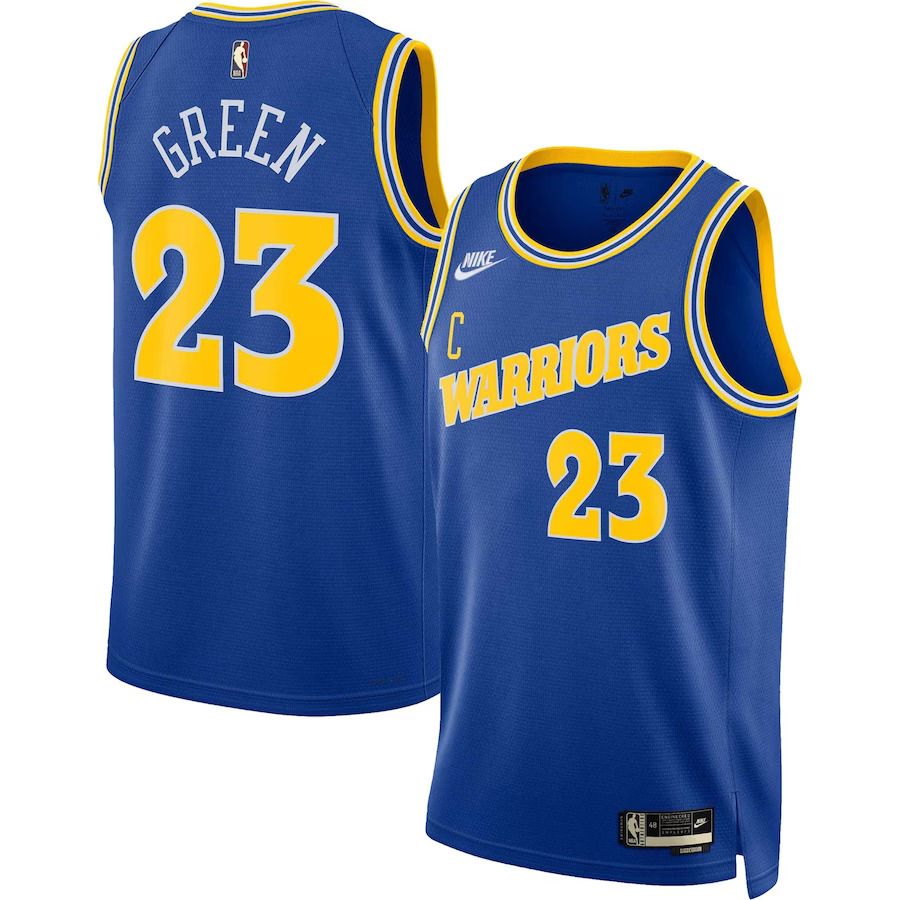 Men Golden State Warriors 23 Draymond Green Nike Royal 2022-23 Swingman Badge Player NBA Jersey